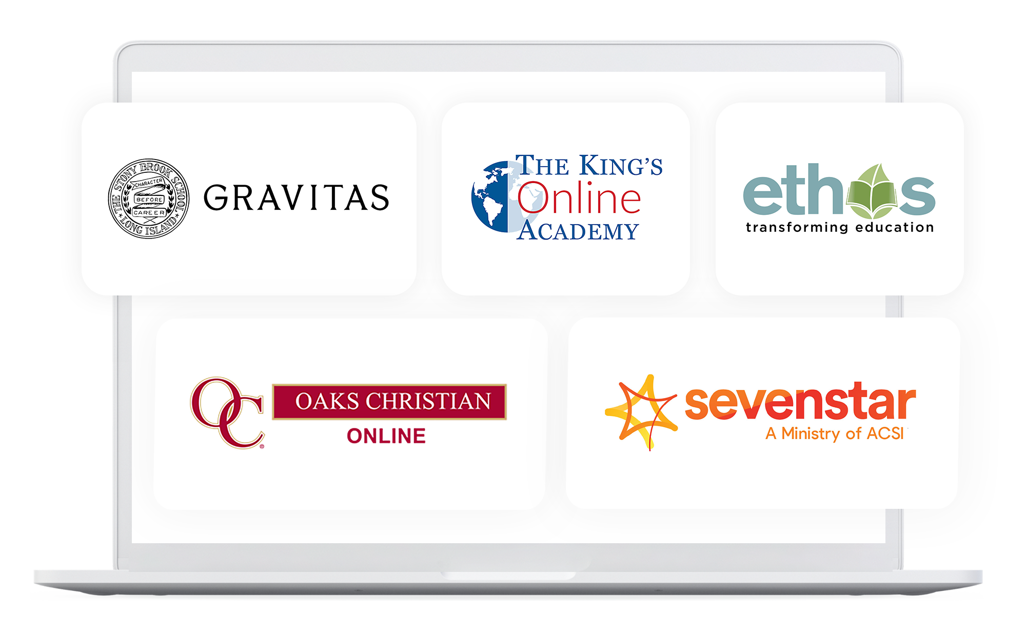 Laptop displaying some premiere online education providers